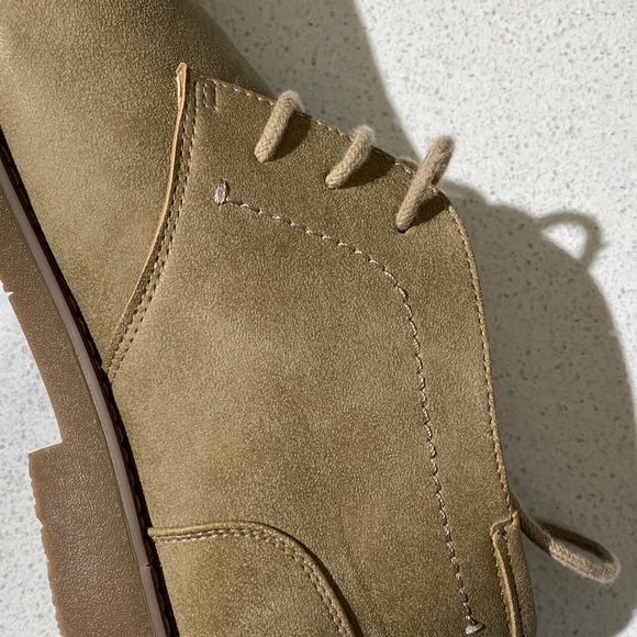 New Mens Suede Beige Dress Shoes with laces, comfort insoles size 12 - Picture 7 of 13